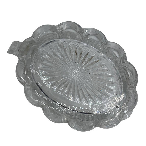 Vintage Clear Glass Creamer Cottage Core Granny Pretty Scalloped Flat Bottom - Picture 6 of 10